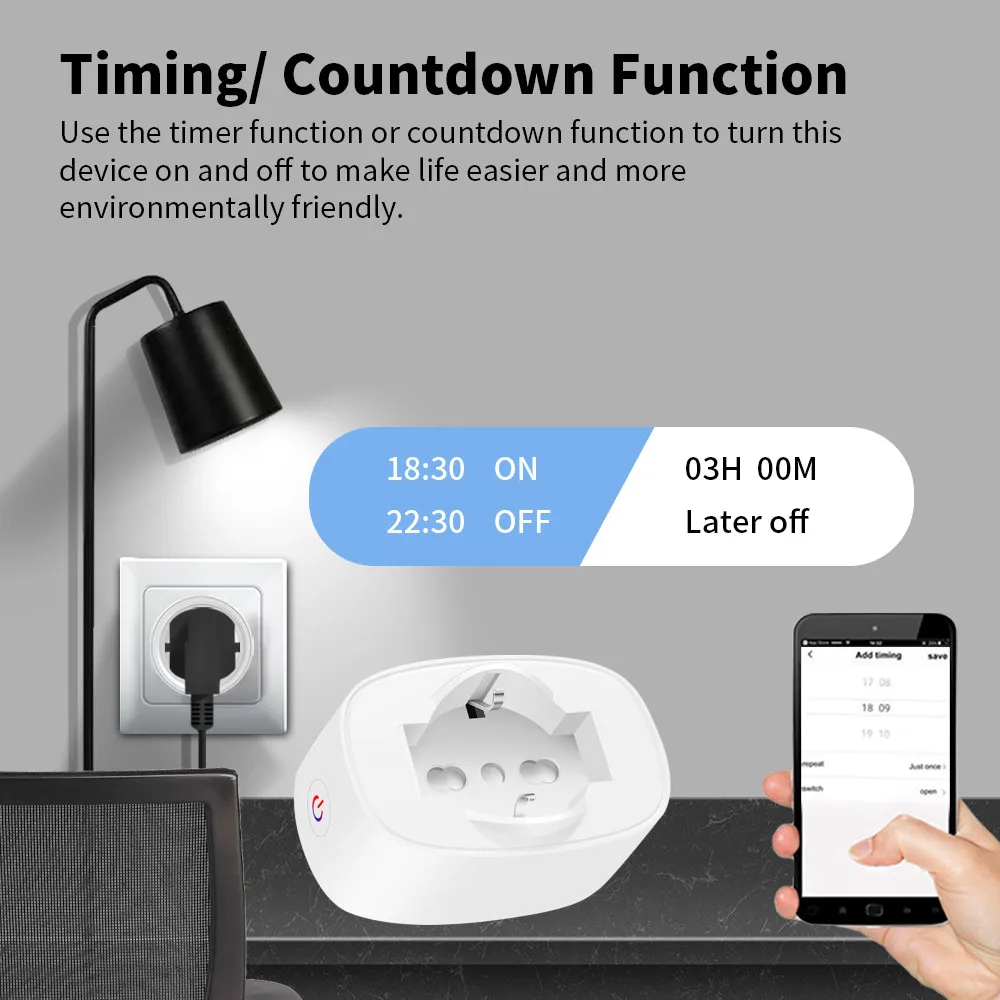 Tuya WiFi 16A Smart Plug  Standard Italy Socket with Power Monitor Smart Life APP Remote Voice Control for Google Home Alexa