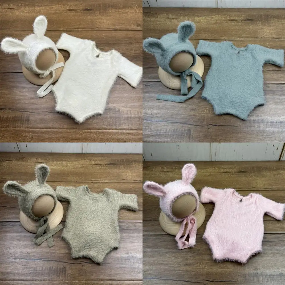 

Мягкий вязаный реквизит для фотосессии новорожденных: очаровательный костюм кролика, легкий и милый вязаный наряд для малышей