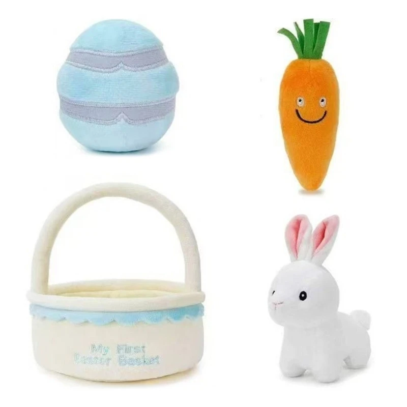 

Realistic Easter Plush Rabbit Animal Doll Toy 4in1 Festival Theme Stuffed Doll 15UB