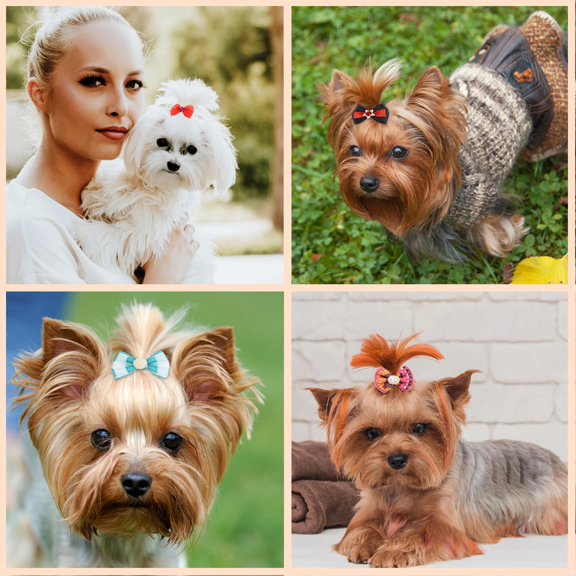 Dog Grooming Bows CatHair Bows Small Pog Grooming Accessories Dog Hair Rubber Bands Pet Supplier