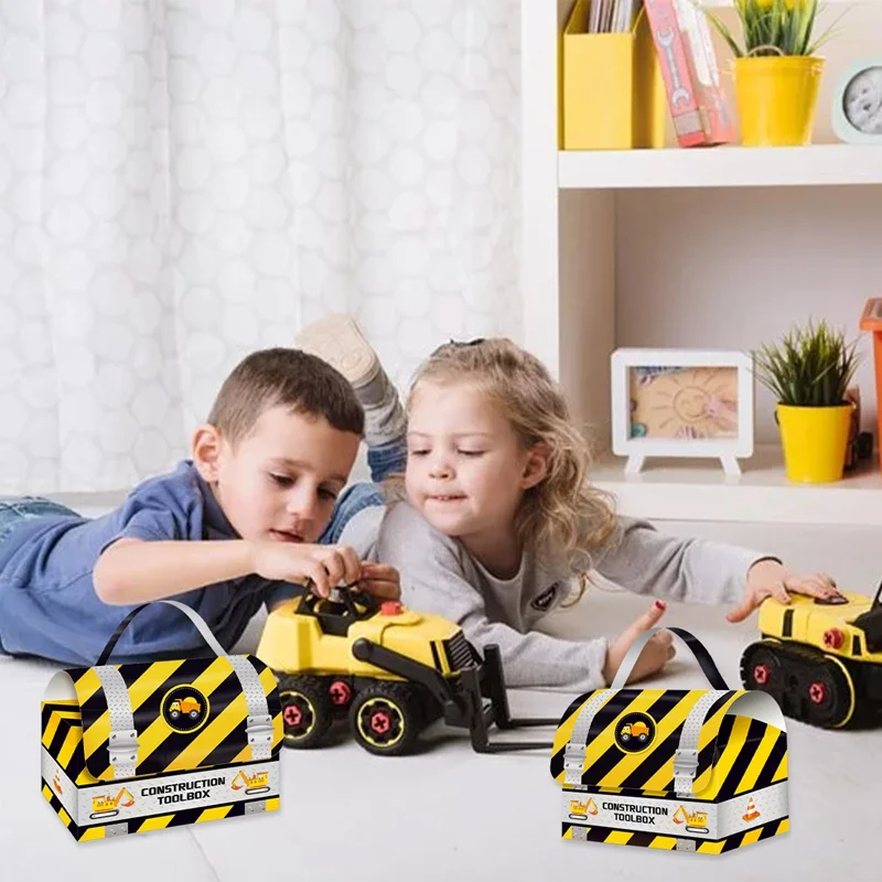 Construction Trucks Party Favor Candy Box Digger Candy Gift Box Cupcake Box Birthday Event Party Decorations Container Supplies