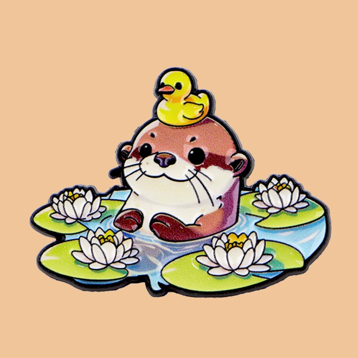 Funny Cartoon Duck Otter Enamel Pines Cute Animal Brooch Metal Pins Badge on Backpack Clothing Accessories Fashion Jewelry Gifts