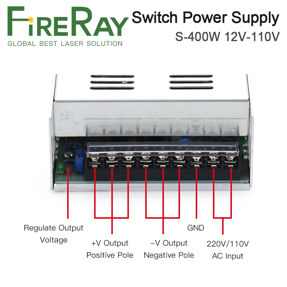 FireRay 400W Switch Power Supply S-400W Input 110V / 220V Output DC 12V 36V 48V 60V 110V 220V for Laser Machine