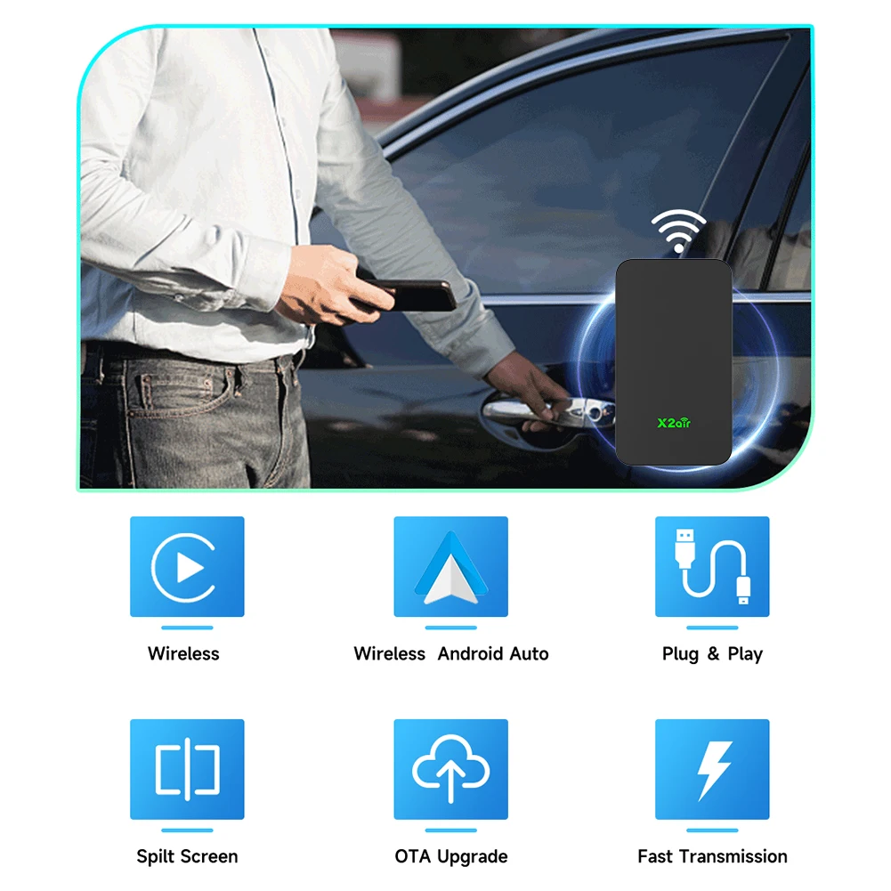 

Автомобильный модуль CarPlay Android Auto AI Box с Bluetooth, интеллектуальный автомобильный коннектор для проводных систем CarPlay и Android Auto