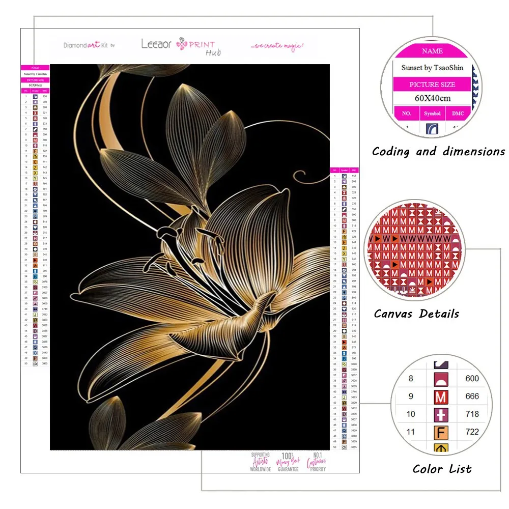 Golden And Black Lily Diy 5d Diamand Painting Fleurs Home Decorations Diamonds Painting Eckige Steine Art And Crafts 공예 Diy 키트