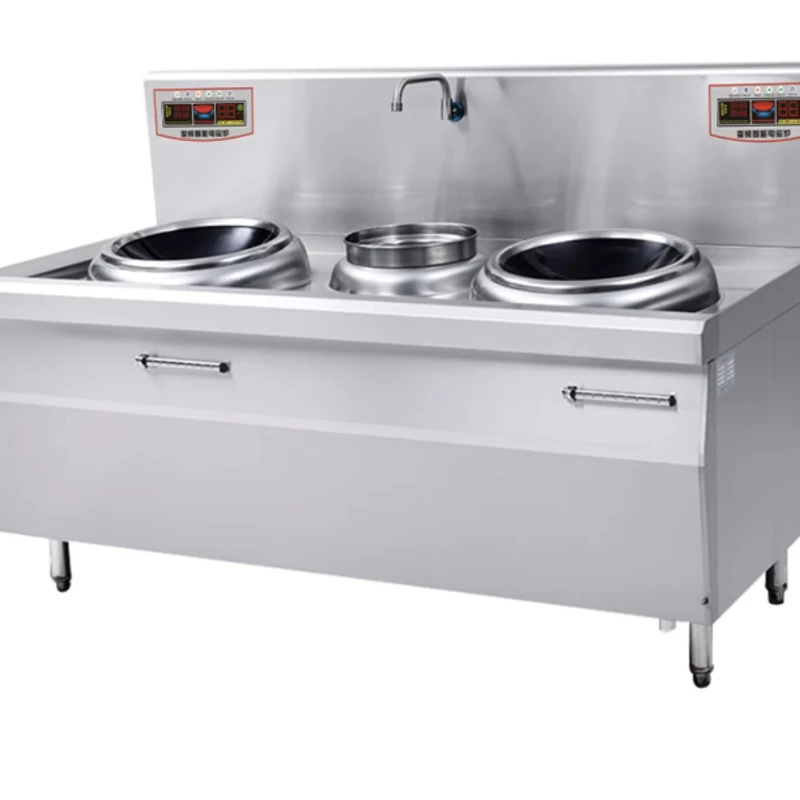 

Commercial electronic frying pan dual induction heating furnace