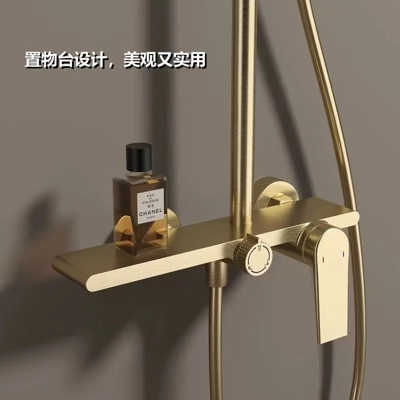 Rose Gold Bathroom Shower System Set 12 Inch Rain Shower Head Quality Brass Hot Cold Bathroom Shower System Faucets Accessories