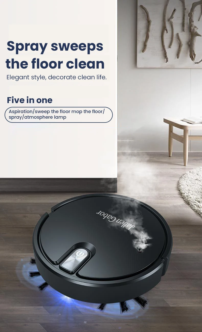 5-in-1 kabelloser intelligenter Roboter-Staubsauger, multifunktional, superleise, Staubsaugen, Wischen, Befeuchten für den Heimgebrauch, Haushaltsgeräte – Detail 8