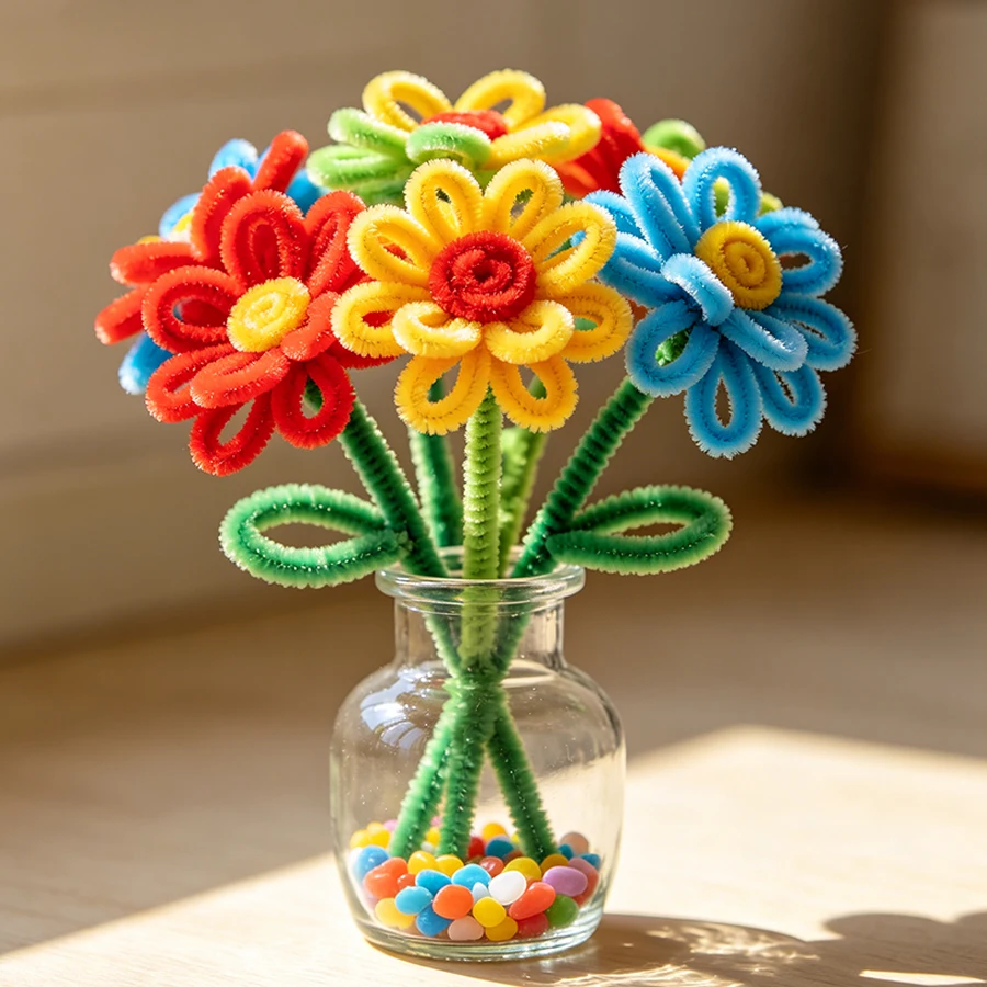 200/420pcs Craft Pipe Cleaners Colorful Chenille Stems for DIY Mom Gift Handmade Flower Bouquet, Heart Wreath Holiday Decoration view 3