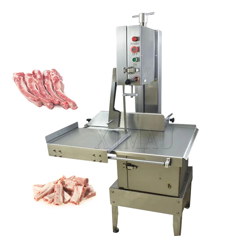 

Meat Bone Saw Cutting Machine 1500W With Sliding Table Commercial Desktop Pork Rib Frozen Pork Trotters Bone Steak Sawing Cutte