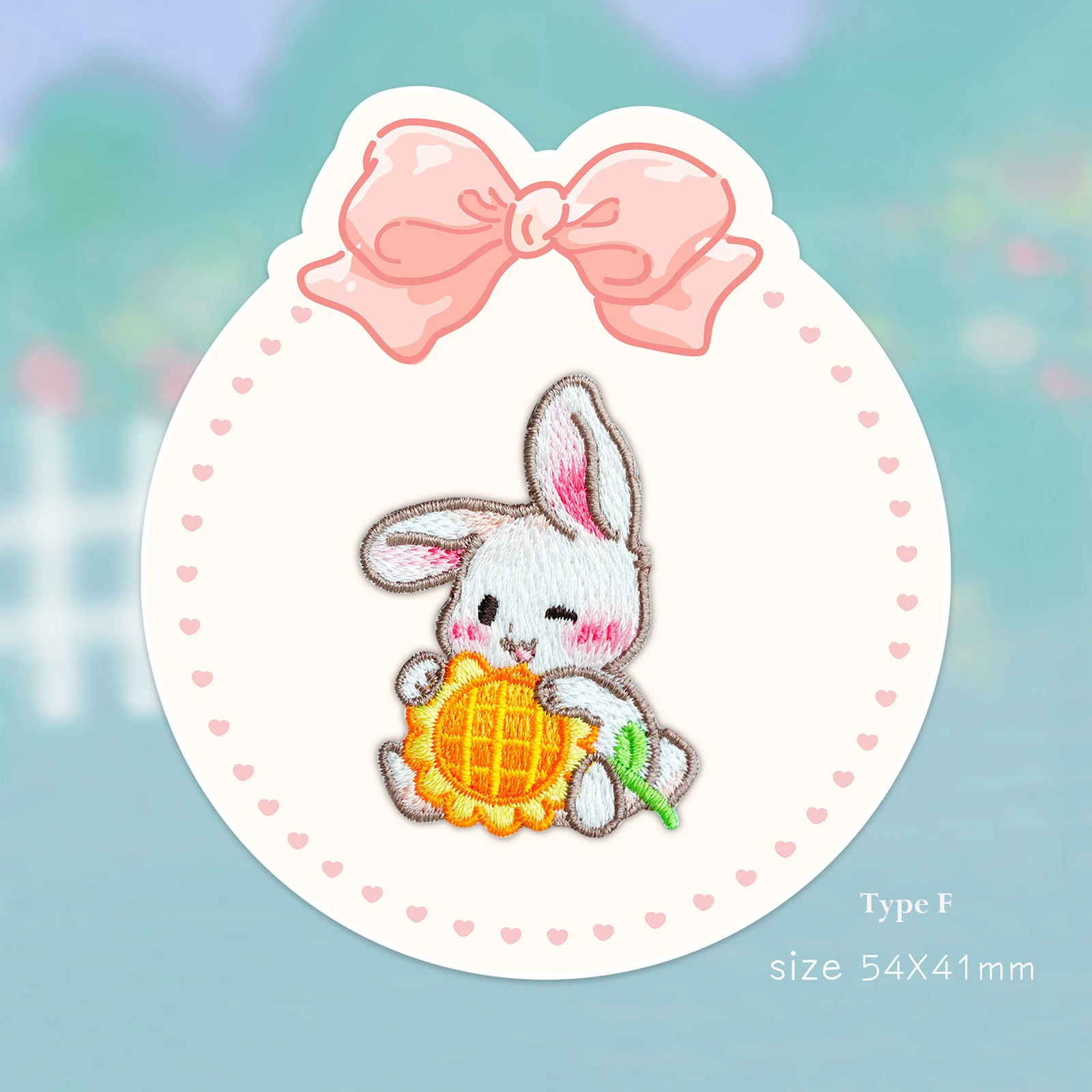 Japan Garten Kaninchen bestickte Patches für Mädchen Tasche Eisen auf Patches kleine Kleber Aufkleber für Kinder Kleidung Haarspange Designer – Detail 6