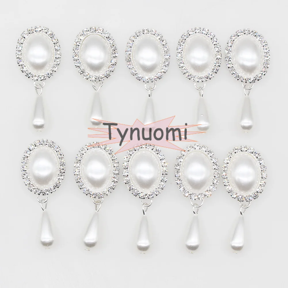 Direct Sales 10PCS / LOT46 * 20MM Rhinestone Pearl Button Craft DIY Wedding Gift Box Decorative Accessories Promotional Price