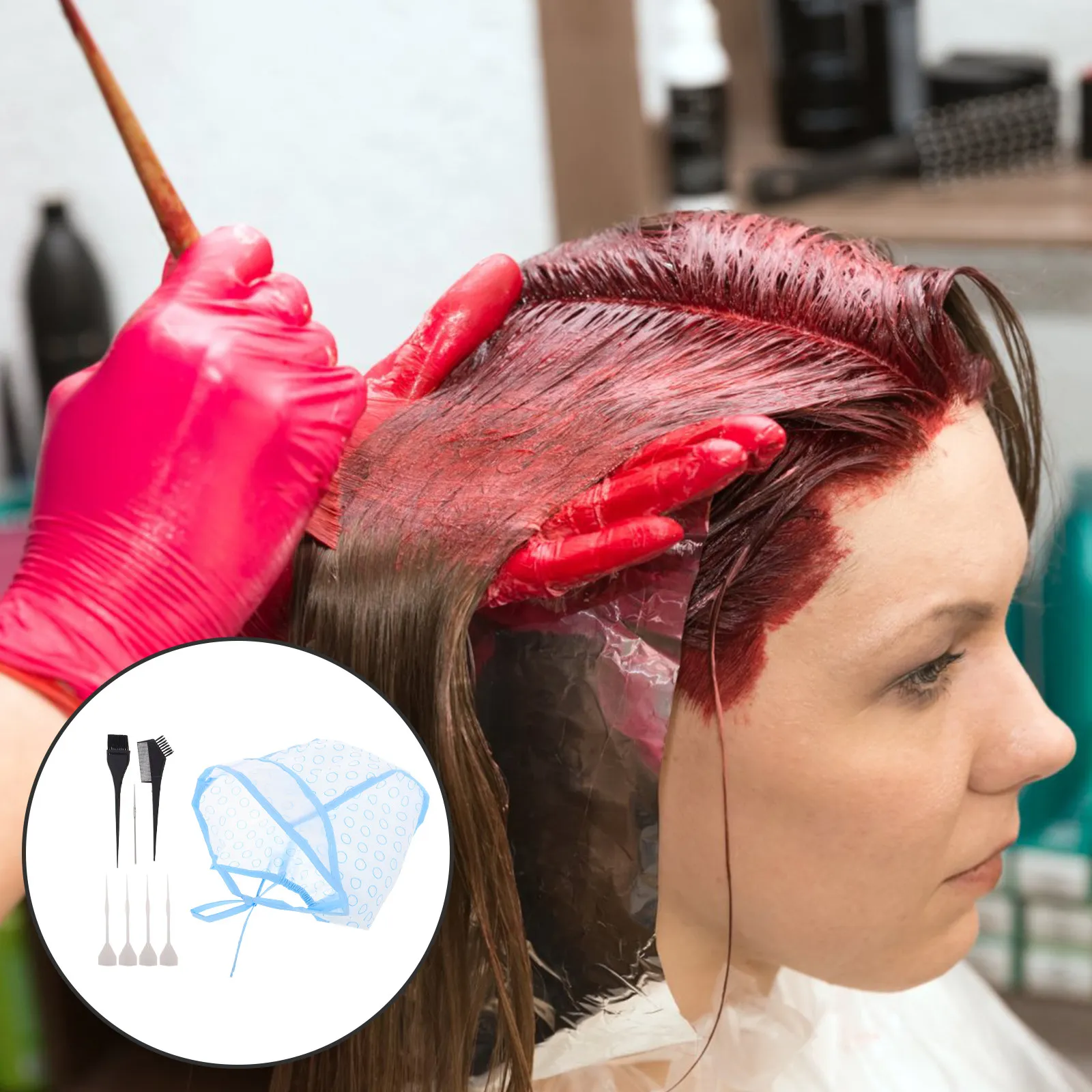 12Pcs Highlight Cap for Hair Adjustable Perforated Dye Cap Kit DIY Salon Hair Coloring Highlights Tool Set Easy Application