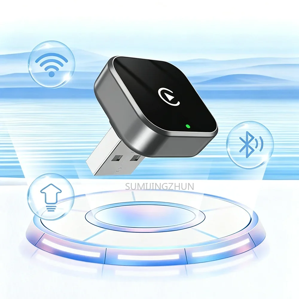 2in1 Wireless CarPlay Adapter 5GHz WiFi BT5.0 Wired to Wireless Converter Auto Connect No Delay Plug Play for iPhone Android Car