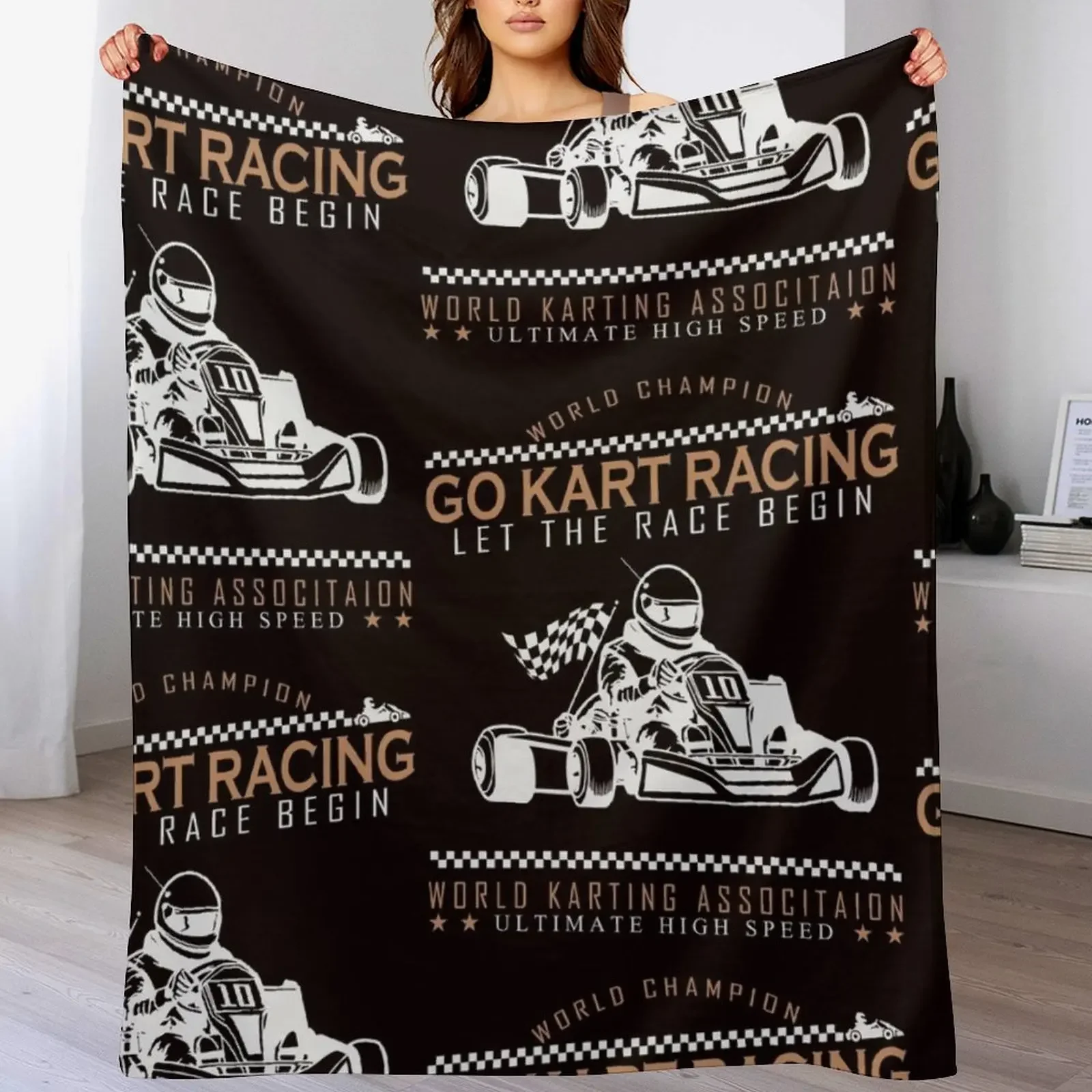 

Go kart / racer Throw Blanket Bed covers Luxury Brand Decorative Sofa Hair Blankets