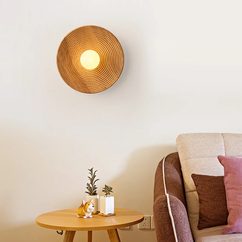 

Nordic Wood Wall Lamps Interior Indoor Wall Lights For Bedside Bedroom Lighting Decoration Home Stairs living Room Wall Fixtures