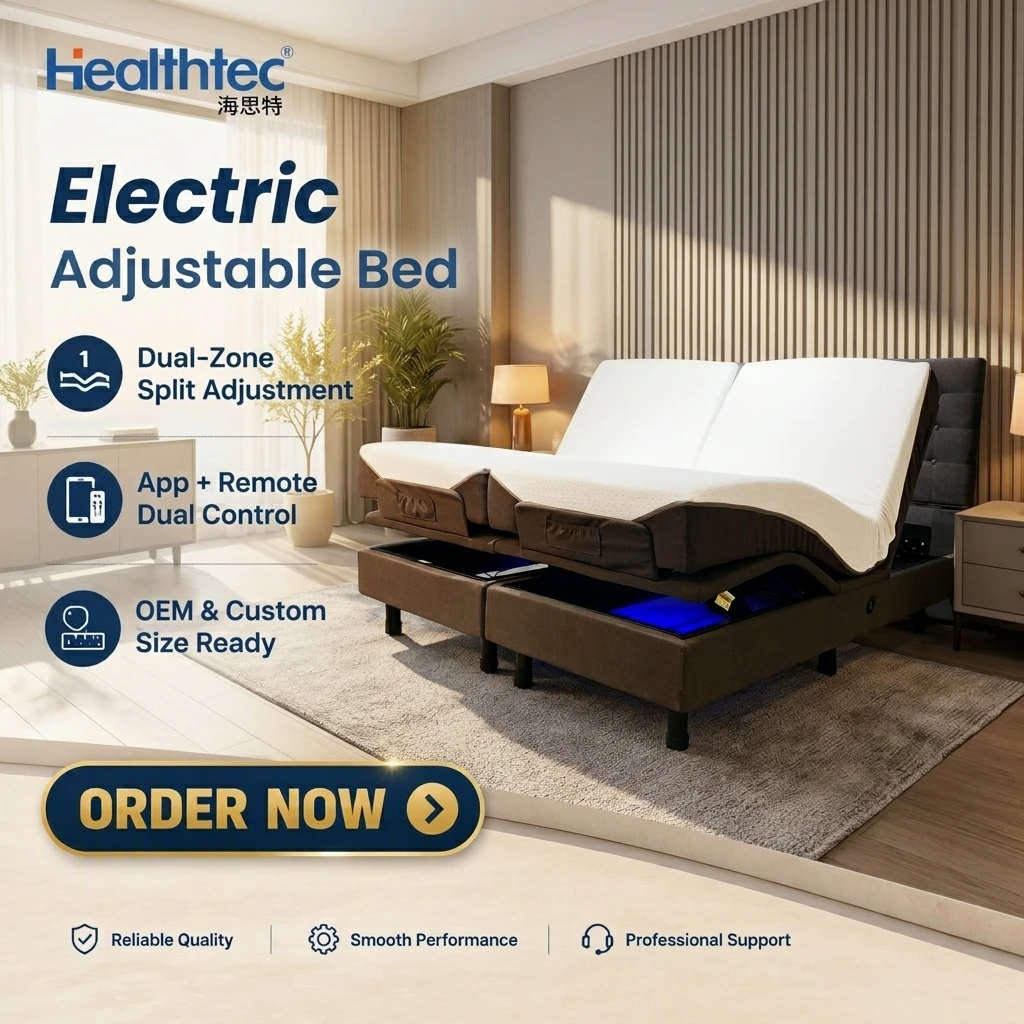 Modern King-Size Electric Adjustable Bed Frame with Massage Function  for Bedroom Foshan Source Factory