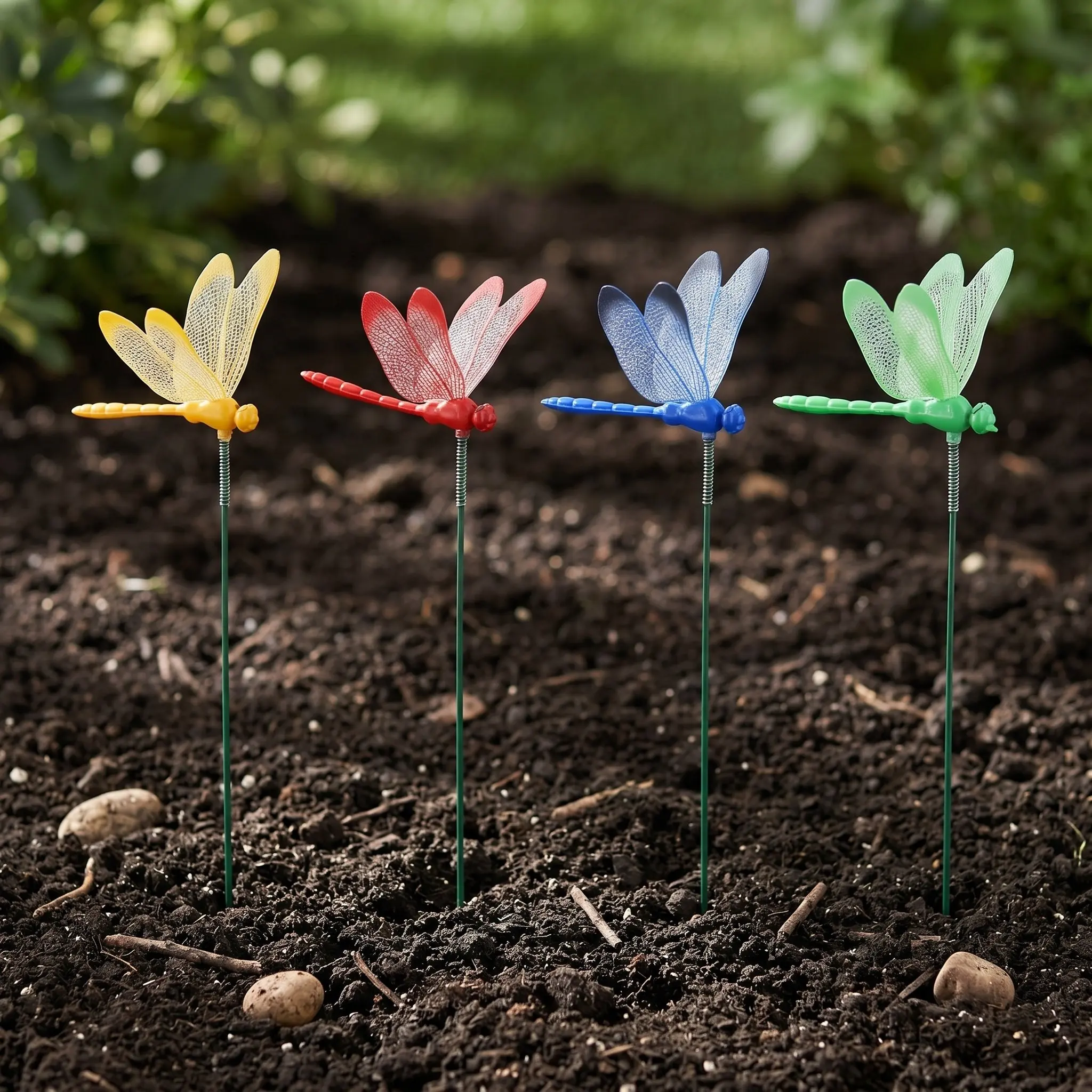 16Pcs Simulation Dragonfly Garden Stakes Realistic Plastic Yard Lawn Plant Decoration Props Outdoor Simulation Dragonfly