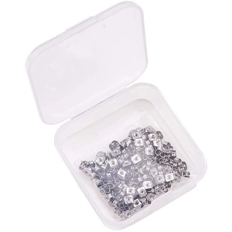1 Box 200 Pieces 304 Stainless Steel Ear Nuts Safety Butterfly Earring Backs Earring Stoppers for Earring Hook Ear Stud