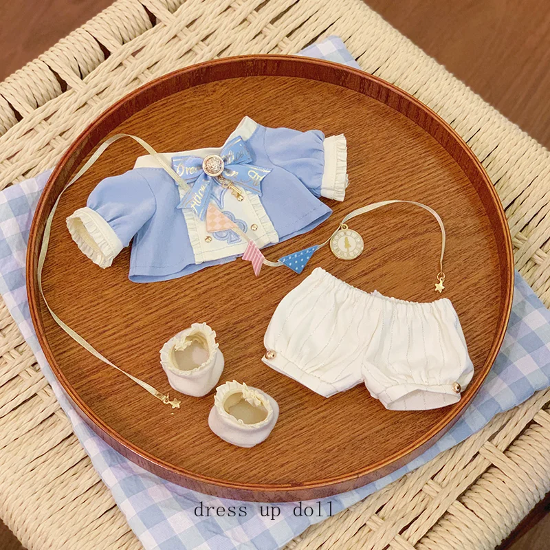 

Japanese Alice Cute White Pajamas Hat Tops Shoes Outfit Costume For 20cm Doll Accessories Doll's Clothes Gift