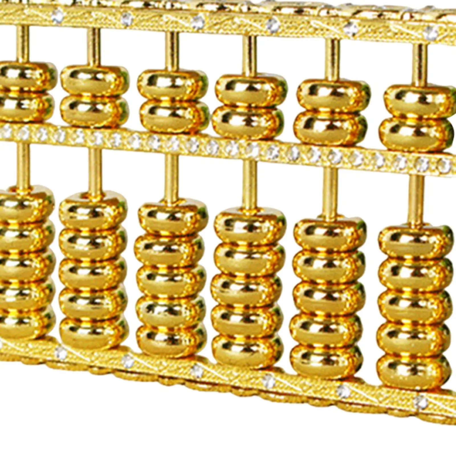 Small Alloy Abacus Decoration Golden Counting Bead Model for Desktop Vintage Style Home Aesthetic Ornament