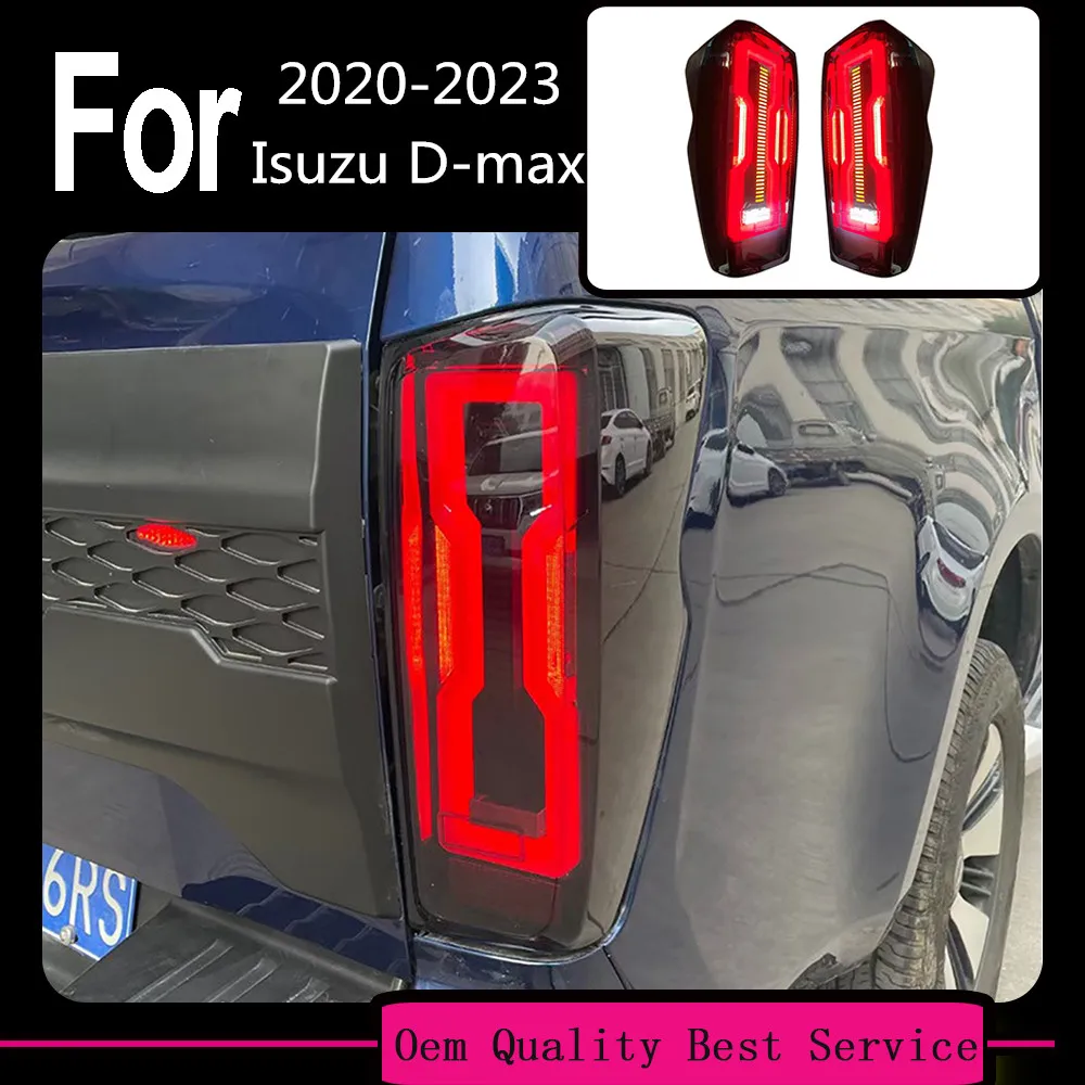 Car Tail Light LED Taillight Assembly For D-max Dmax 2020-2023 Rear Driving Lamp + Brake Light + Reverse Light + Turn Signal