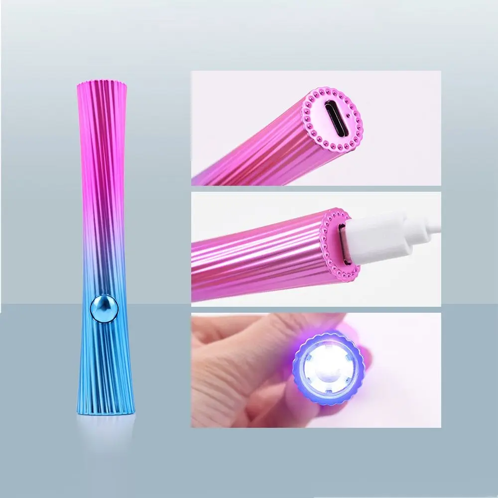 Strumenti per nail art Essiccatore per unghie in stile penna USB Unghie in gel portatili Lampada a LED UV Mini 180mAh Luce UV