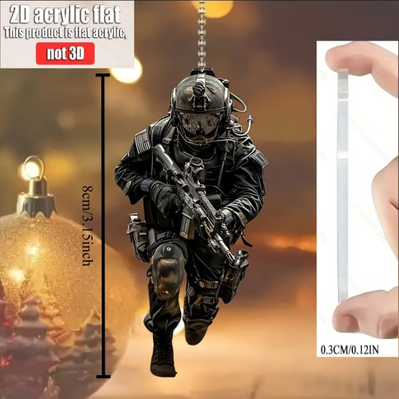 2D Acrylic Flat Dog Cat Pendant Home Tree Window Hanging Decor Gift Car Backpack Pendant Creative Animal Christmas Tree Ornament