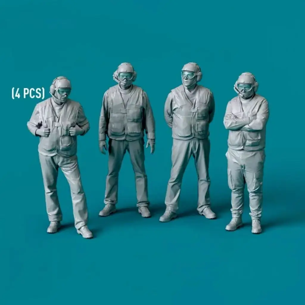 ทหารเรซิ่นขนาด 1/32 (4 คน) ไม่มีสี ประกอบเองได้ รุ่น A-2100