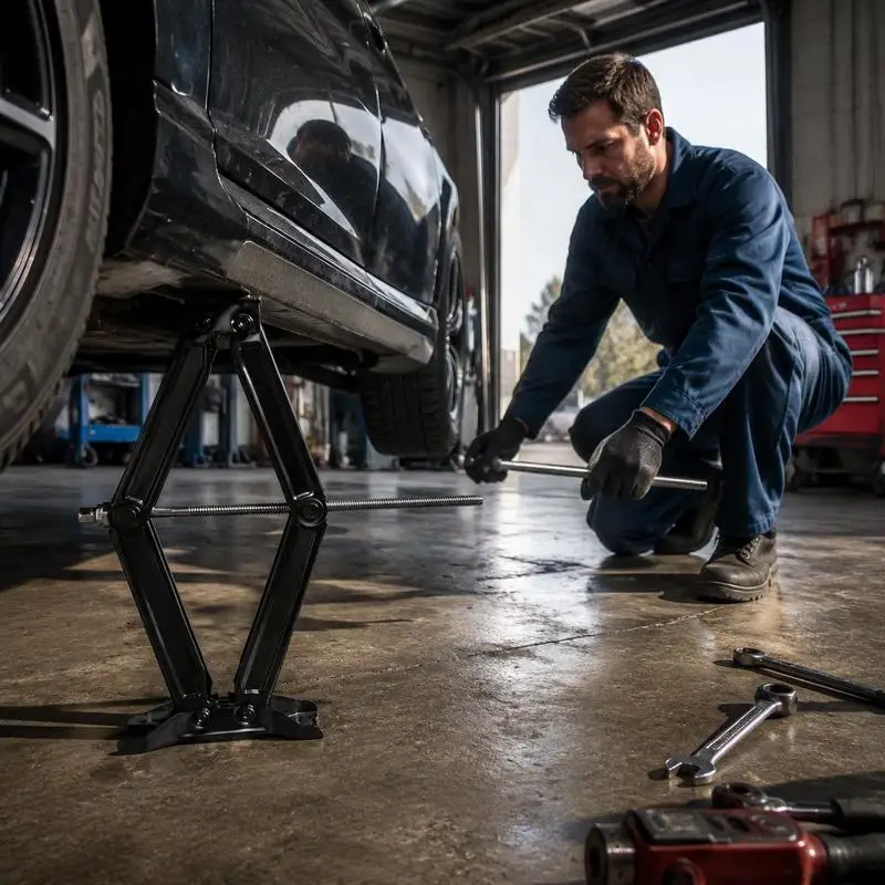 Kit de stabilisation robuste pour camping-car, vérins de levage réglables en acier au carbone avec poignée à manivelle et niveau à bulle, support haute stabilité pour le nivellement des caravanes, camping-cars et motorhomes, lot de 2