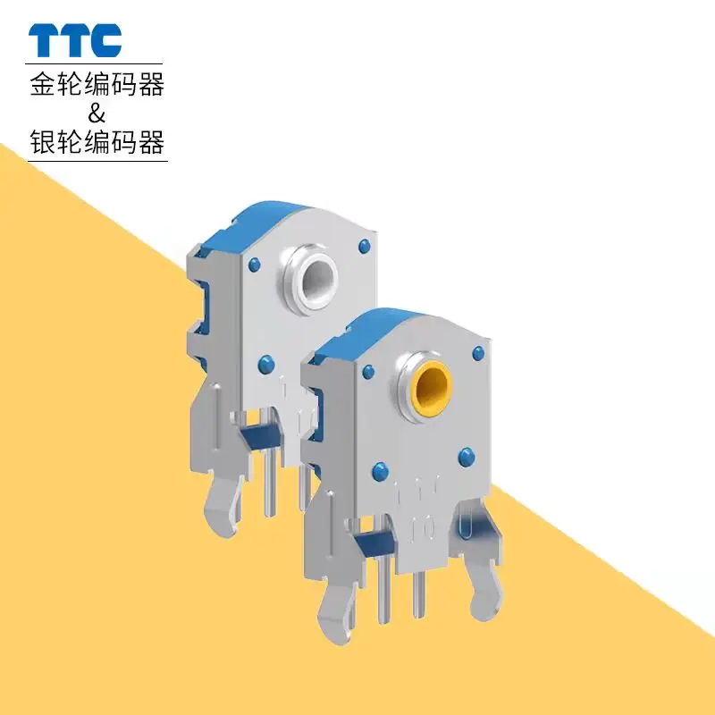 TTC Encoder 7/8/9/10/11/12/13/14/15/16mm Rotary Mouse Scroll Gold Wheel Encoder With 1.74mm Hole Mark,20-40g PC Mouse Dustproof