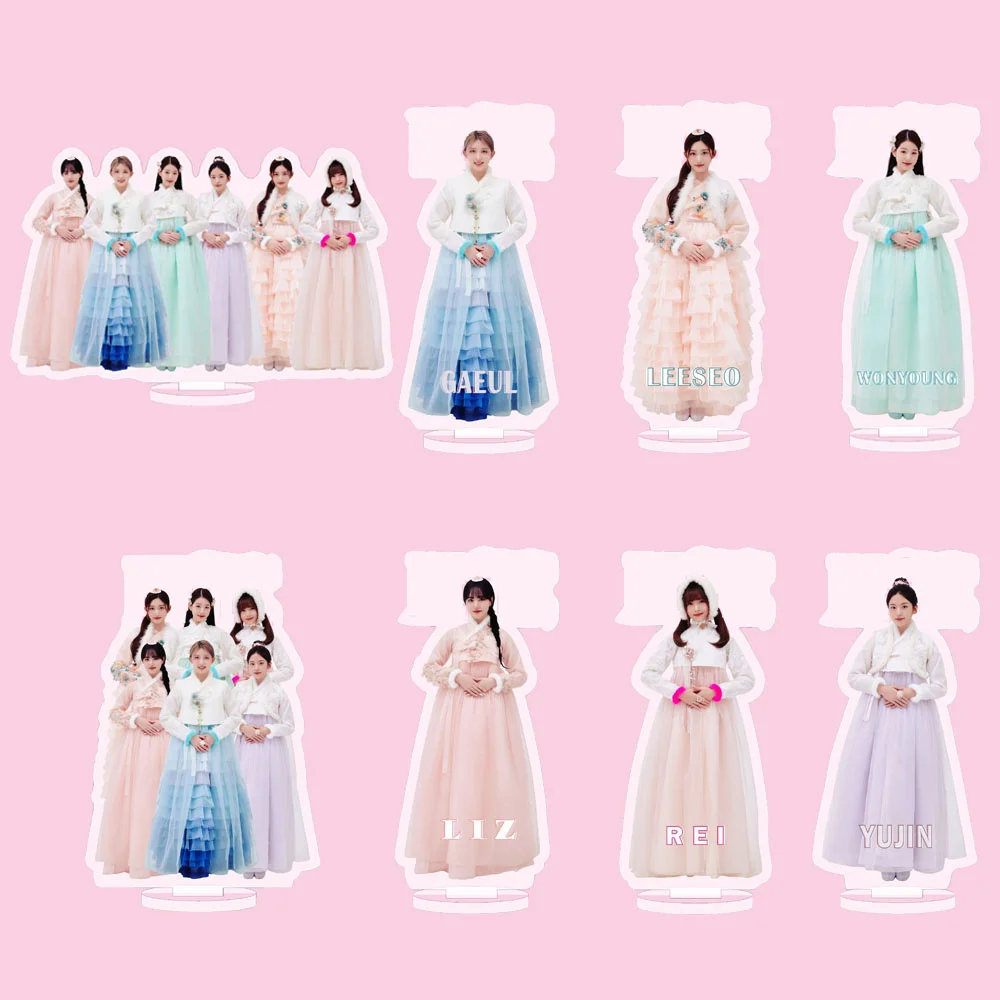 Kpop Yujin Gaeul Wonyoung Acrylic Standee Desktop Ornament Hanbok REI Leeseo LIZ Standing Display Standee Fans Collectible Gift