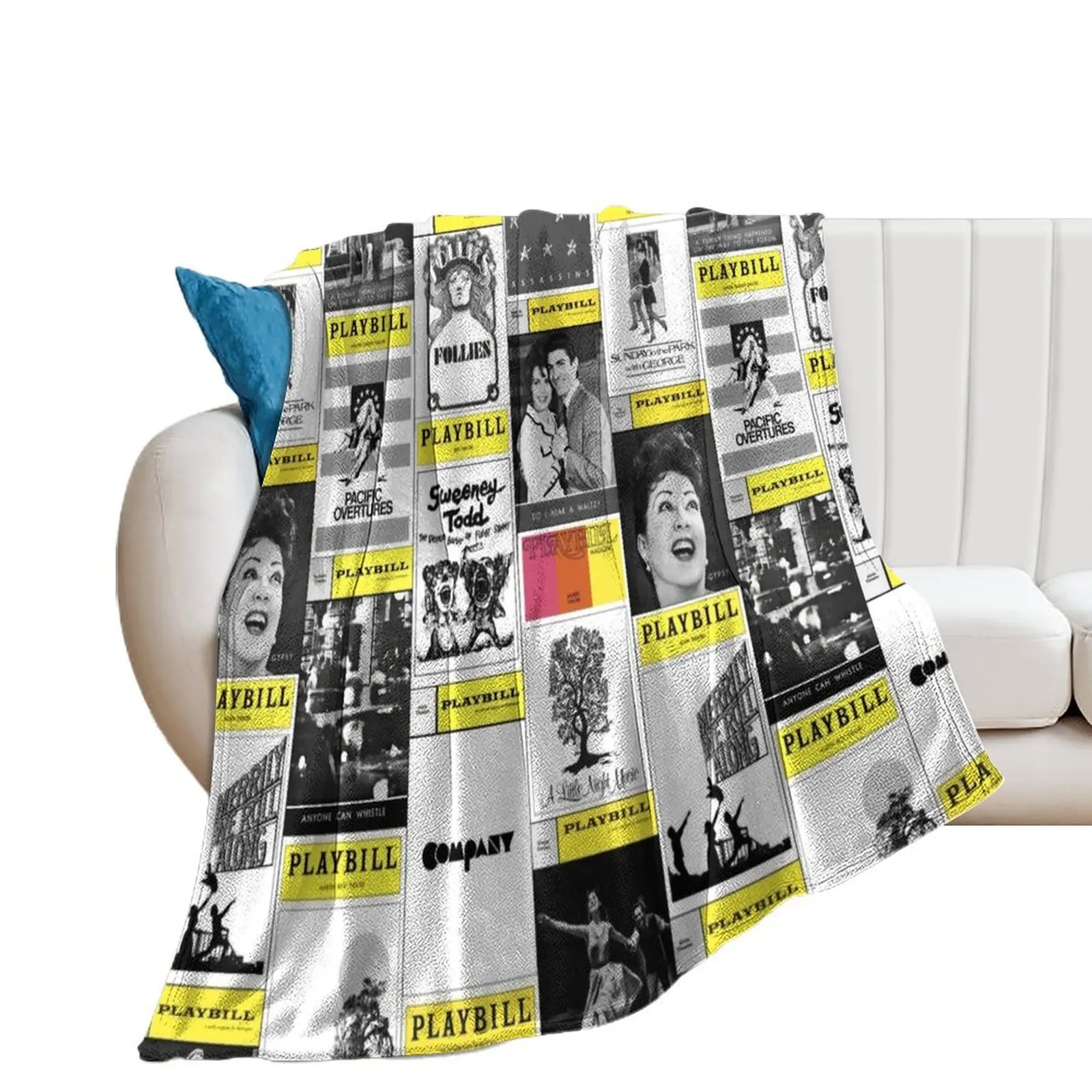 Musical Playbills Throw Blanket Moving Furrys Blankets