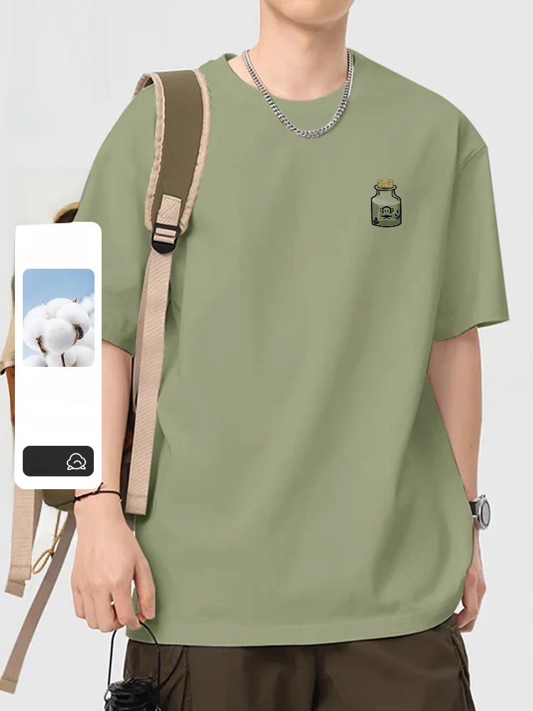 

Мужская футболка Palm een ort Sve из чистого хлопка, повседневная, летняя, модная, дышащая, с круглым вырезом, для молодежи