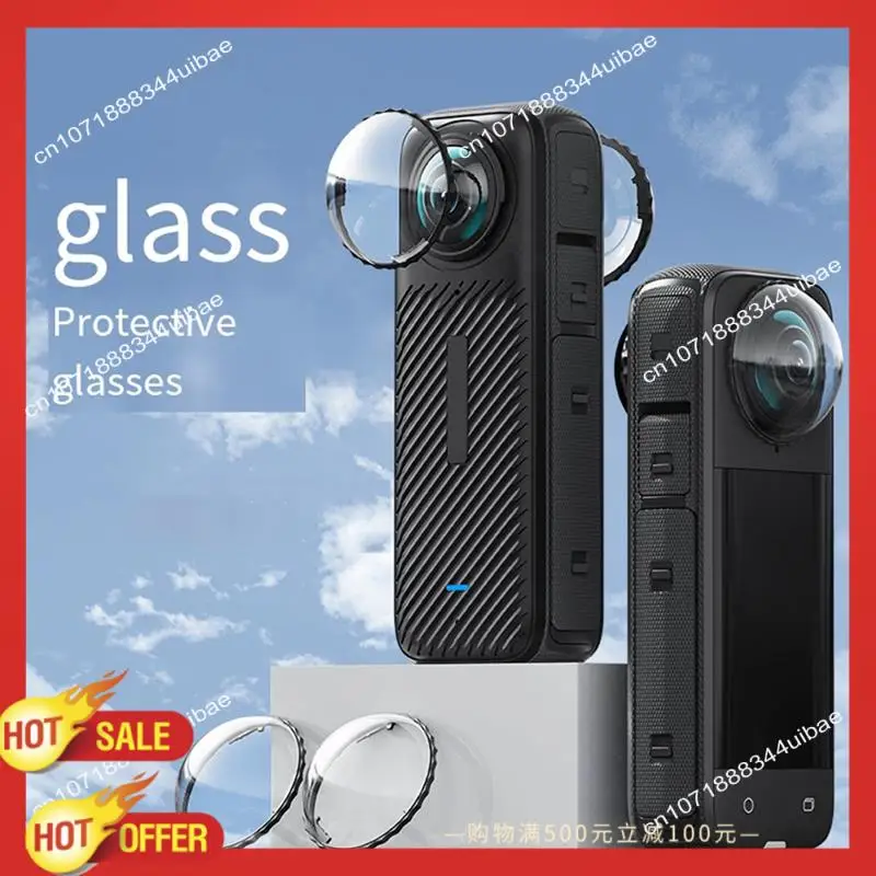 B47C Front Back Lens Cover  For Insta360 X4 Protective Film Screen Protector  Tempered Glass Rotate  Lens Cap For Insta 360 X4