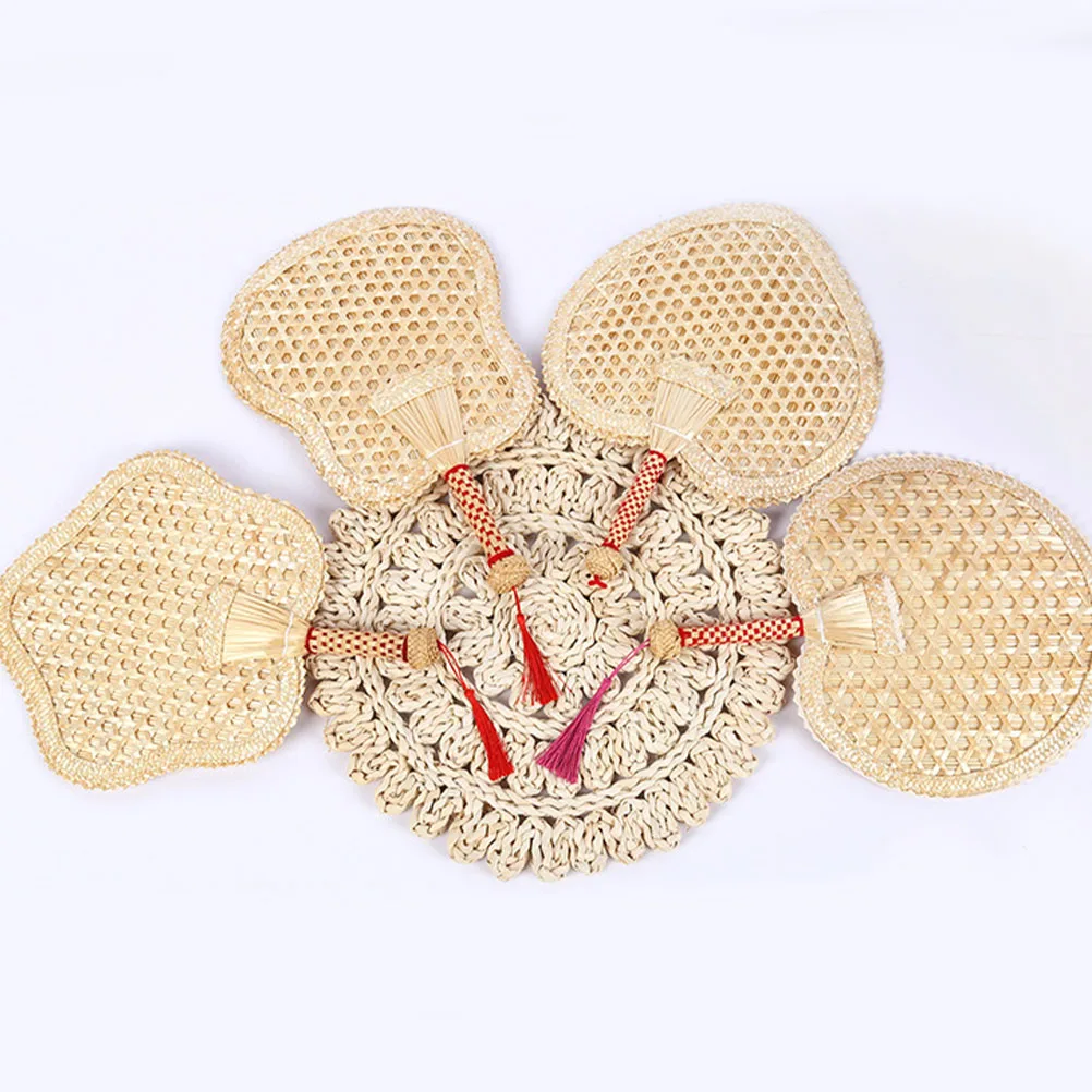 

1 pc Handmade Wheat Straw -Friendly Portable For Summer Beach Party Decor Lightweight Woven Fan Novel Wall