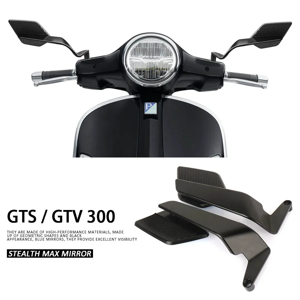 

New Motorcycle GTV 300 2023-2025 Rear View Mirrors Adjustable Aluminum Mirror Accessories For VESPA GTS 300 GTS Super 2015-2025