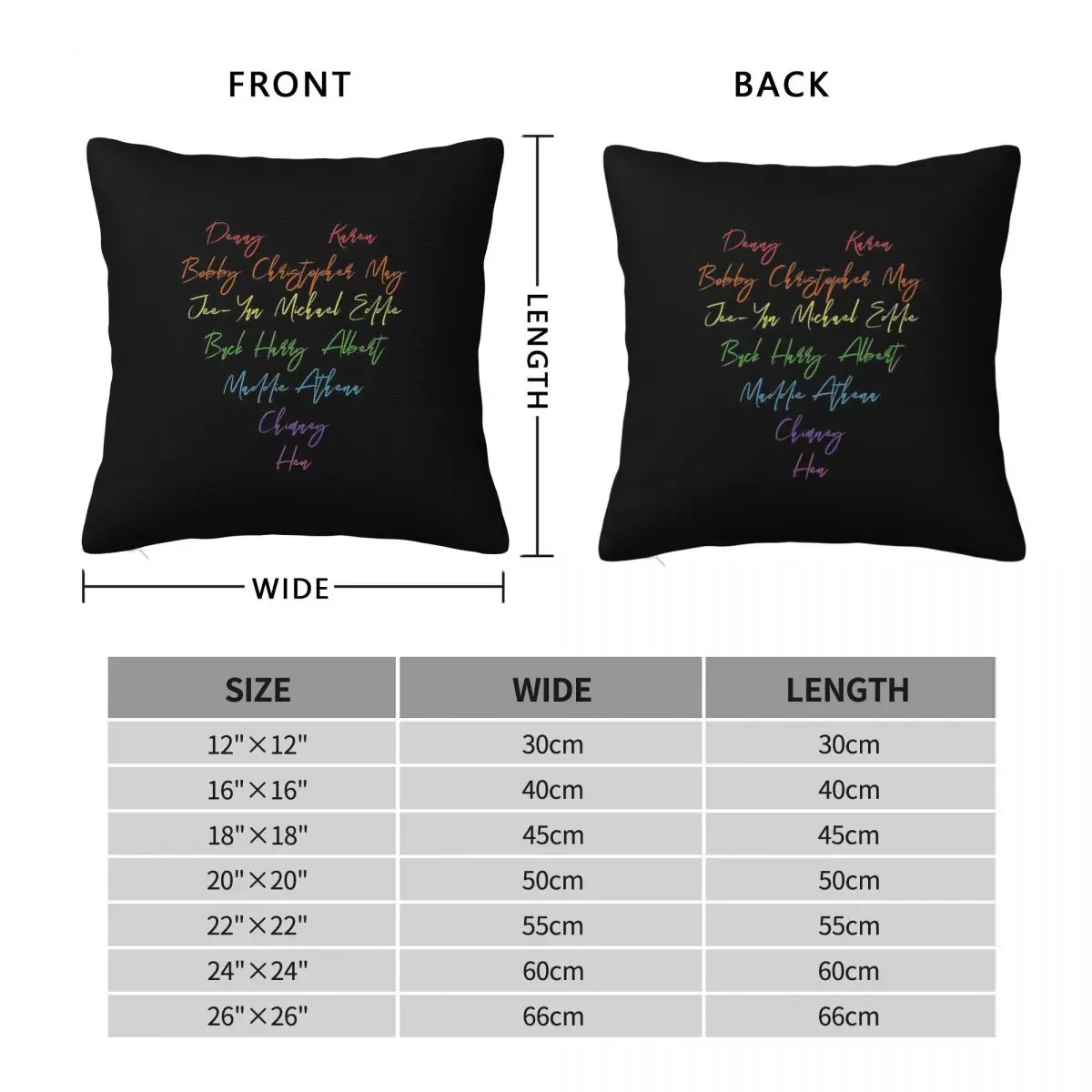 9-1-1 Character Heart Rainbow Square Pillowcase Polyester Linen Velvet Pattern Zip Decor Pillow Case Sofa Seater Cushion Case