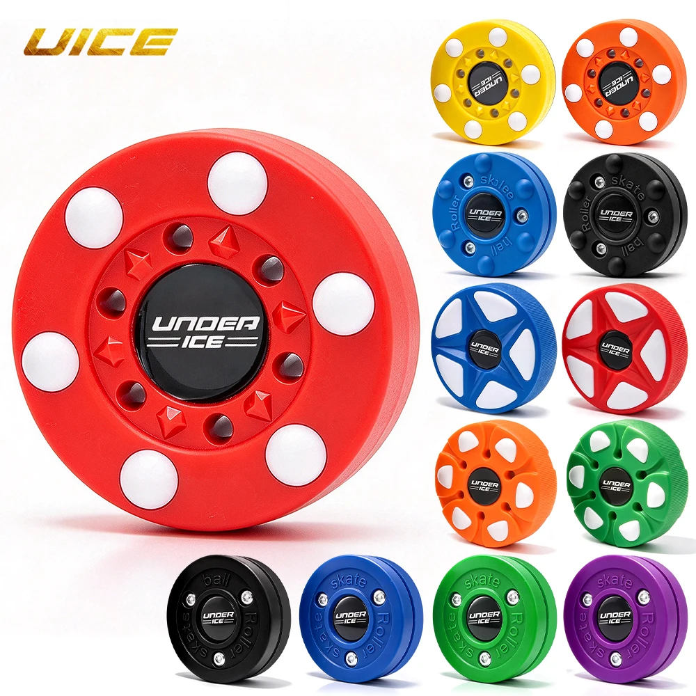UICE Ice Hockey Street Hockey Puck Green Biscuit Ice Hockey Puck Plastic Training Puck Reusable Ice Training Practicing