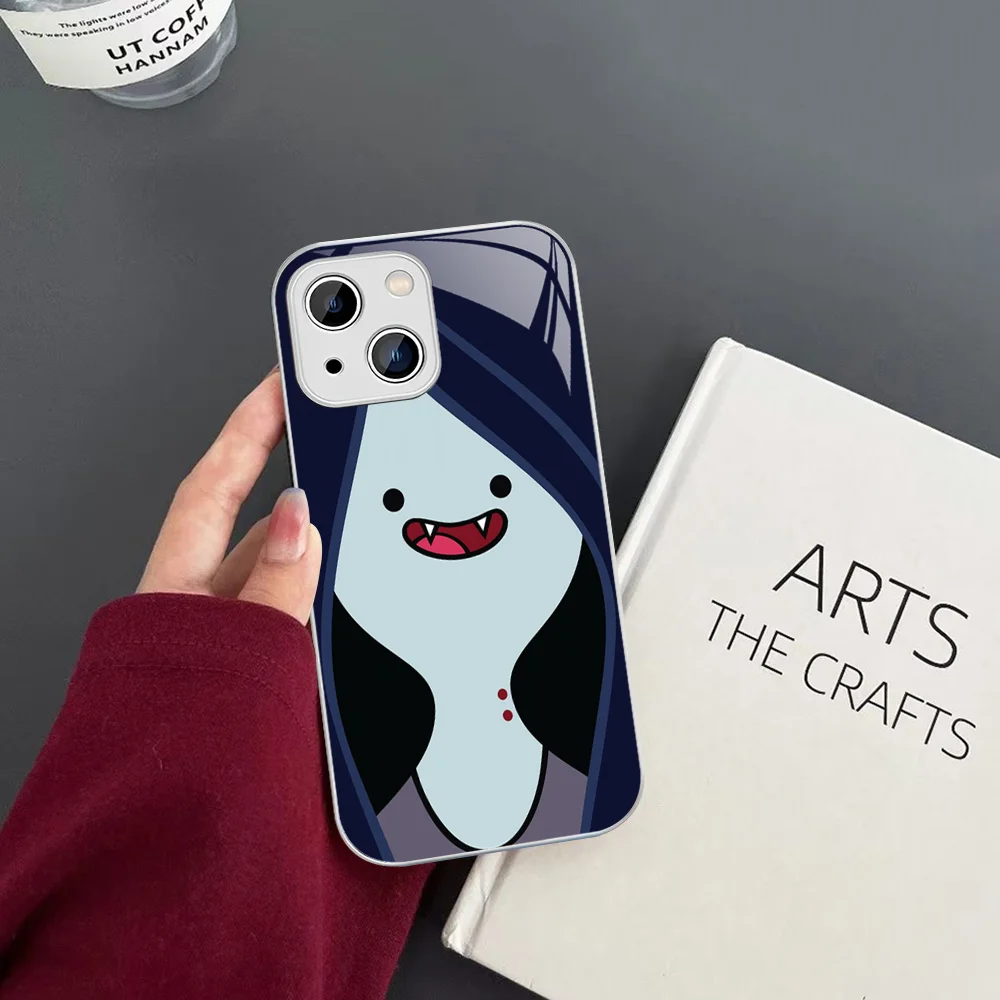 A-Adventure T-Time M-Marceline Phone Case Tempered Glass For Iphone 14 13 12 11 Pro Mini XS MAX 14Plus X XS XR Cover