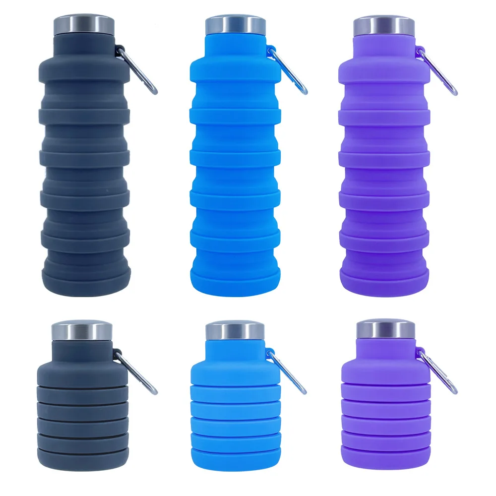 1pc New Collapsible Water Bottle, Reuseable Silicone Foldable Bottles Portable Hiking Cup For Outdoor Mountaineering Tourstours