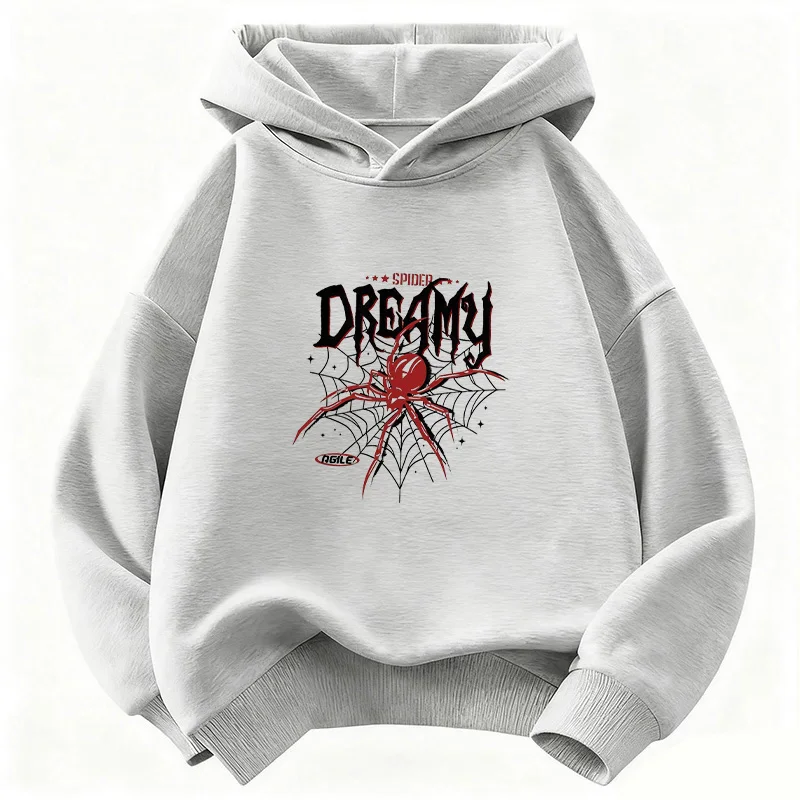 Hip Hop Spider Streetwear Hoodie Kids Children's Sweatshirt Cute Harajuku Hoody for Boys Girls Autumn Winter Casual Hoodies