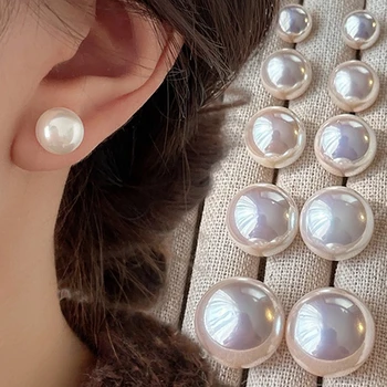 1 çift Retro beyaz inci küpeler yeni fransız kulak delikleri olmadan kulak klipsi moda spiralli sivrisinek kovucu tutucu kadınlar takı aksesuarları