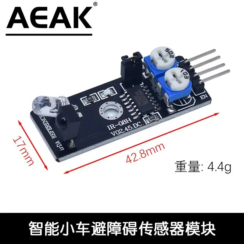 1 Buah Modul Sensor Penghindar Rintangan Jalur Transmisi Pelacakan Detektor Inframerah Empat Jalan UNTUK Arduino Diy Robot Mobil AEAK