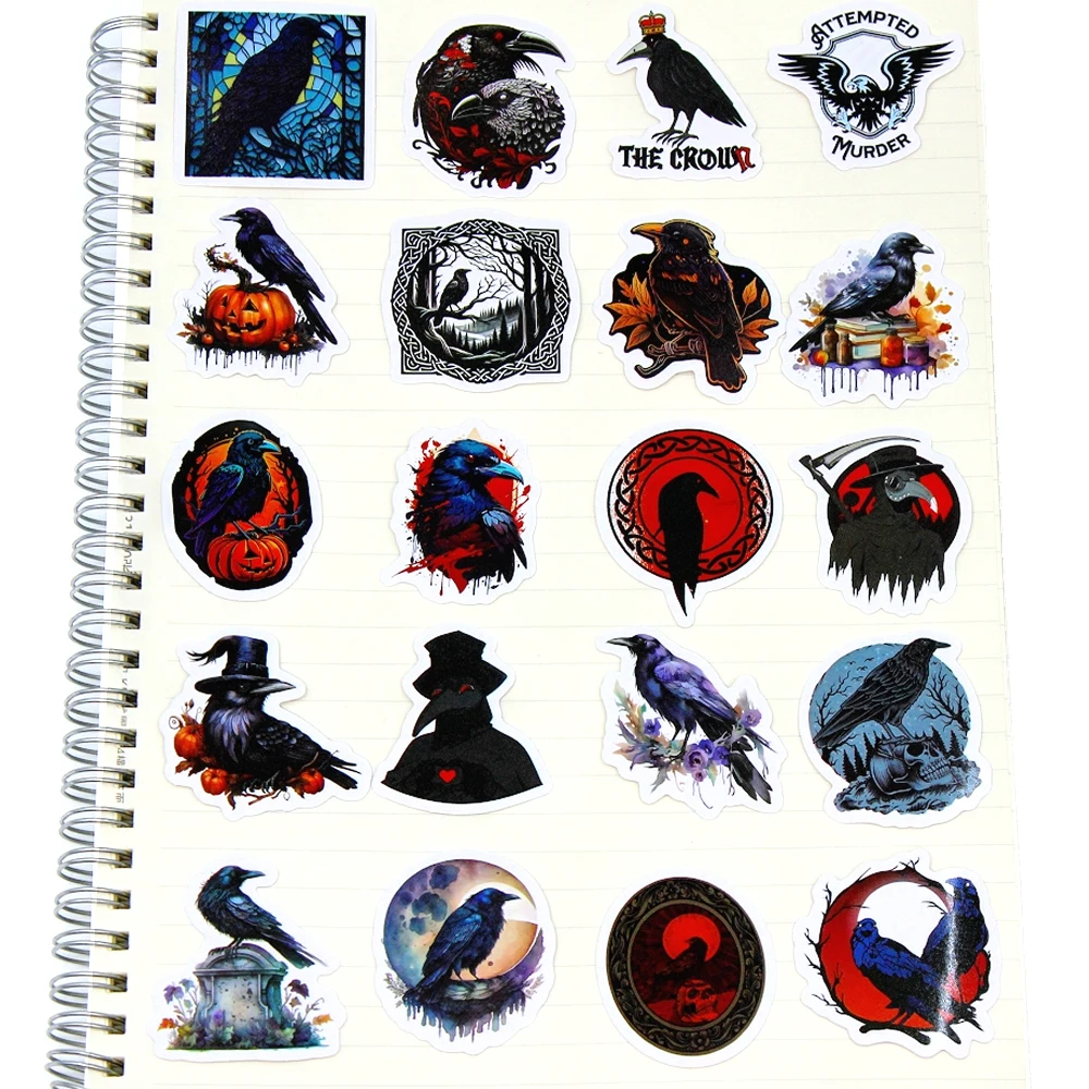 10/50/100pcs Crows Stickers girls Toys evil style Cartoon Decals For Kids DIY Laptop Scrapbook Stationery Fridge Funny Sticker