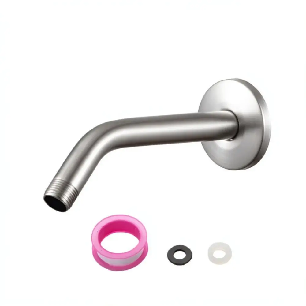 6 Inch Stainless Steel Shower Arm Wall Mounted Ceiling Rain Shower Head Pipe Extension Connector Modern Bathroom Fixture