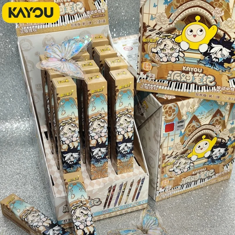 Bolígrafo de Gel Negro Original Kayou Eggy Party 6.ª Generación, Caja Sorpresa con Personajes de Anime, Papelería, Bolígrafo de Firma, Regalos de Cumpleaños