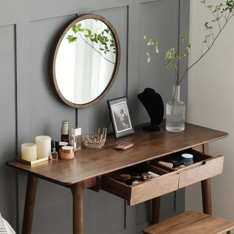 Modern simple black walnut dresser small apartment bedroom storage cabinet solid wood dressing table