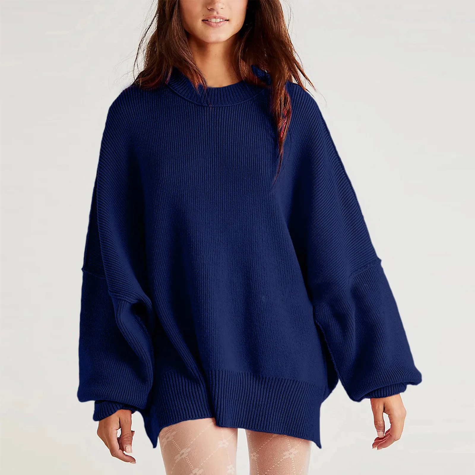 Pull à col fendu pour femme, pull décontracté, PVD, mode automne et hiver