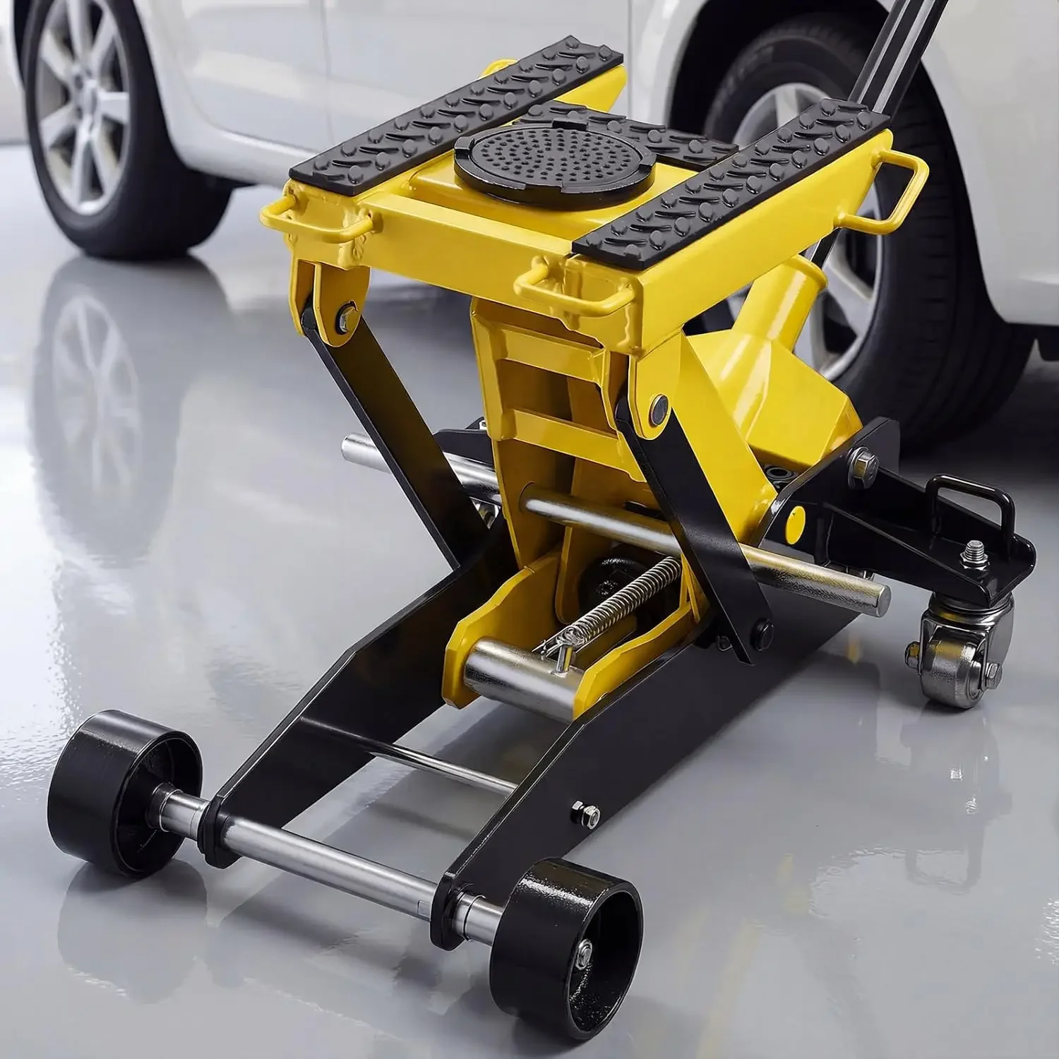 Low Profile Floor Jack, 2 Ton (4409 lbs) Capacity, Steel Racing Floor Jack with Single Piston Quick Lift Pump, Hydraulic Trolley